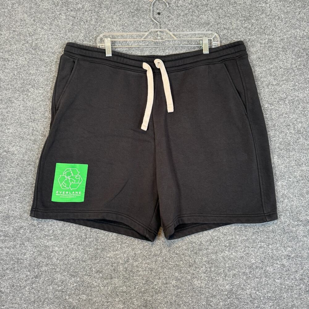 Everlane Shorts Mens 2XL XXL Black Fleece Sweatshorts Casual Stretch‎ Waist